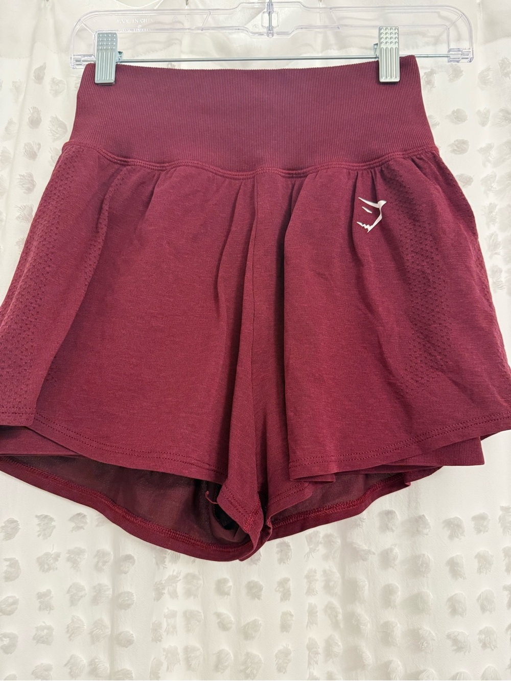 Gymshark Burgundy Flared High-Waist Women's Shorts